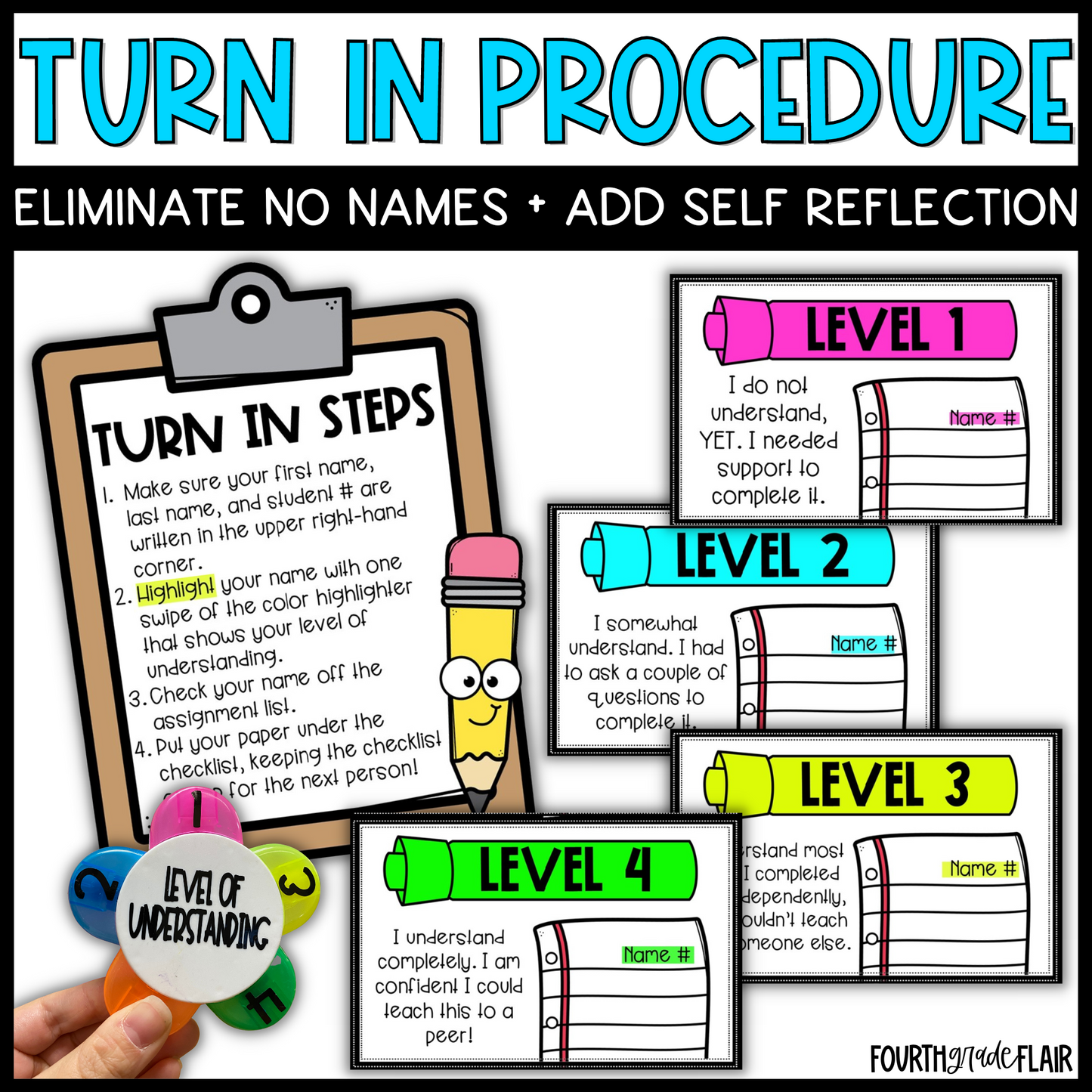 Reflect and Highlight | No Name Management Posters | PRINTABLE