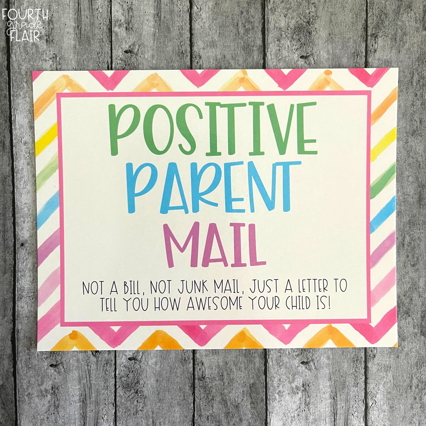 Positive Parent/Super Student Postcards | Watercolor Chevron