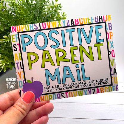 Positive Parent/Super Student Postcards | Bright ABCs