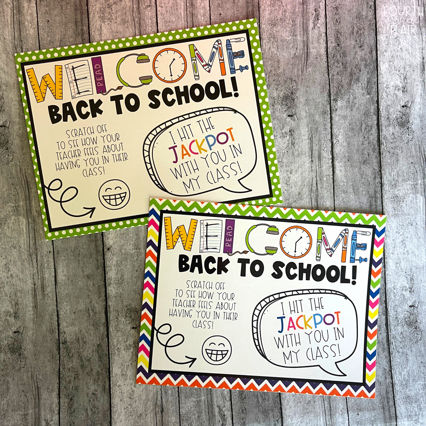 Back to School Scratch Off Postcards // Stickers Included!