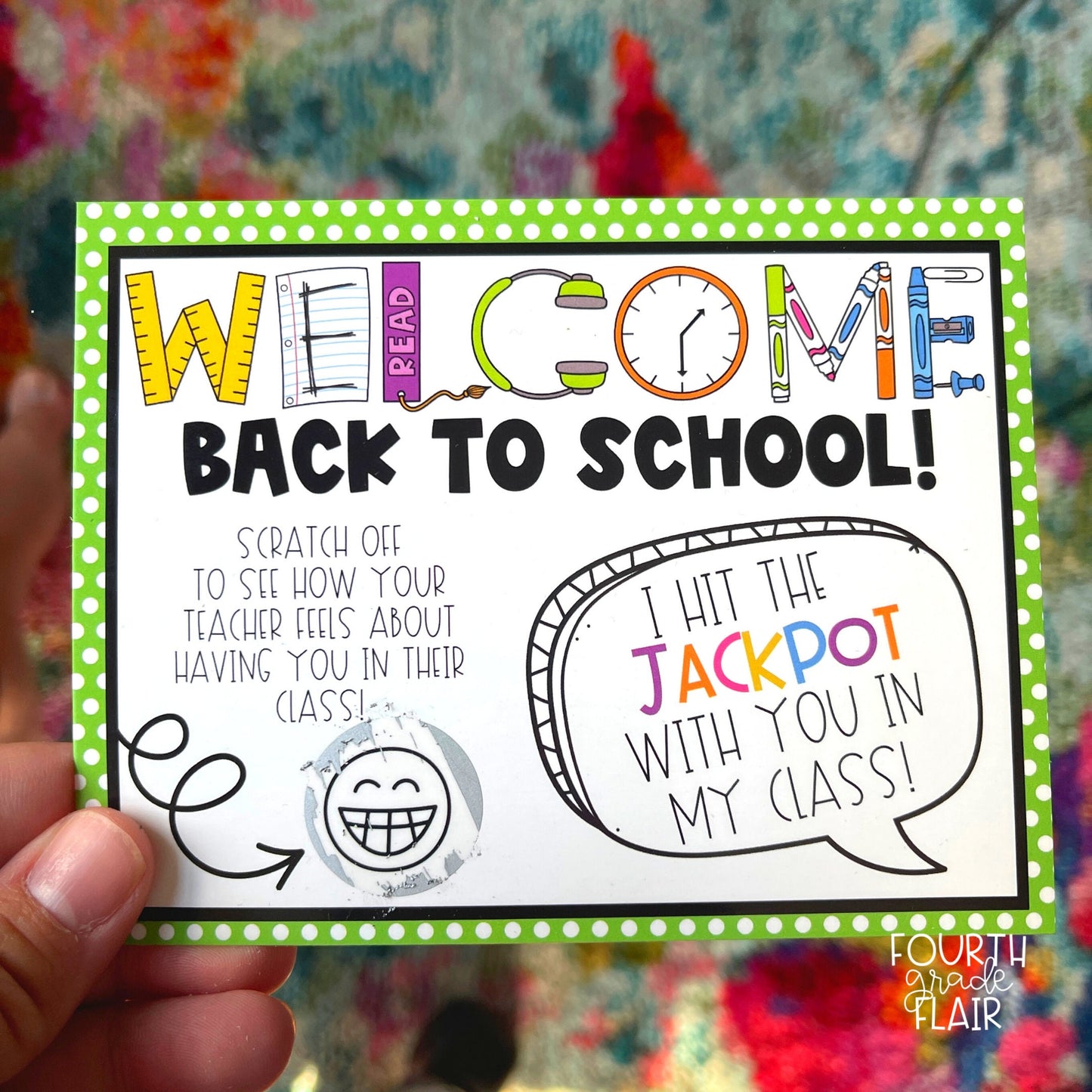 Back to School Scratch Off Postcards // Stickers Included!